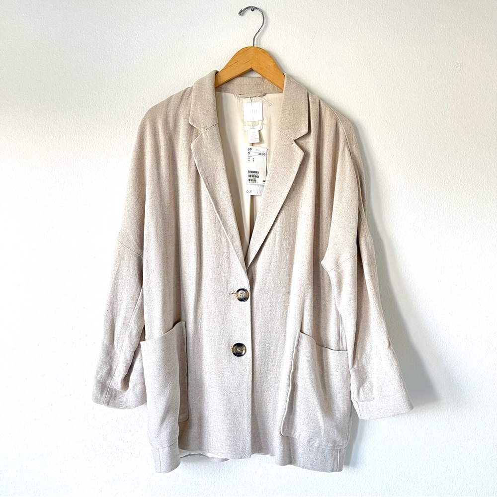 H&M Linen Blend Blazer Jacket